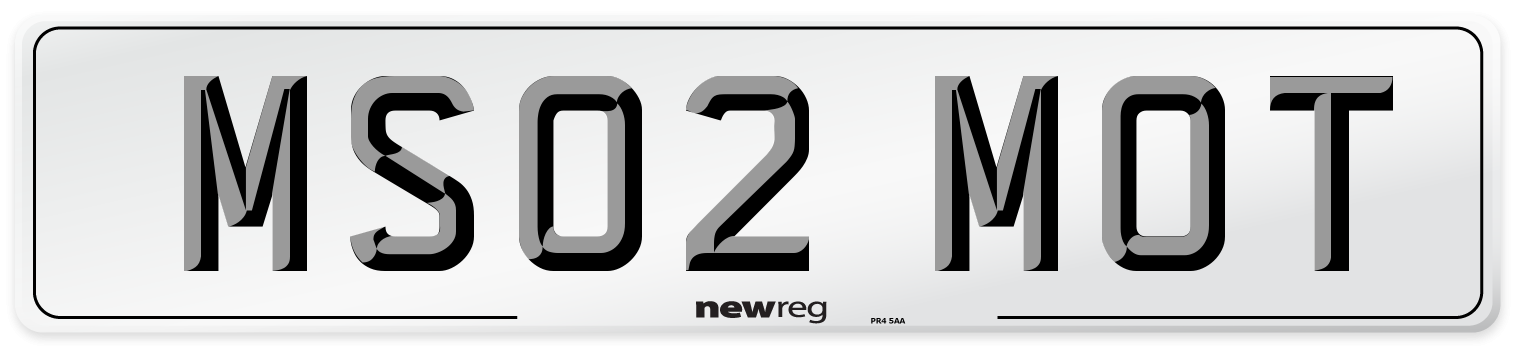 MS02 MOT Number Plate from New Reg